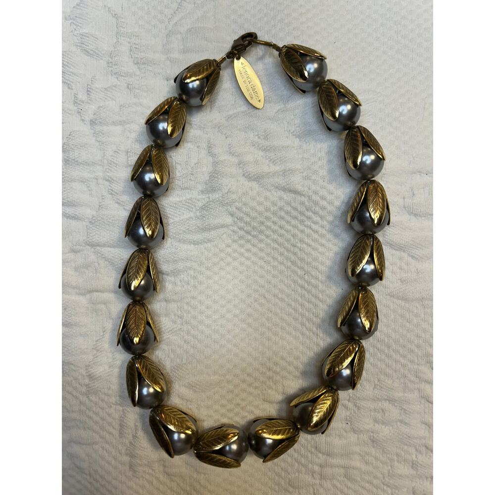 Lenora Dame Made in USA gold & silver tone choker necklace - Picture 2 of 3